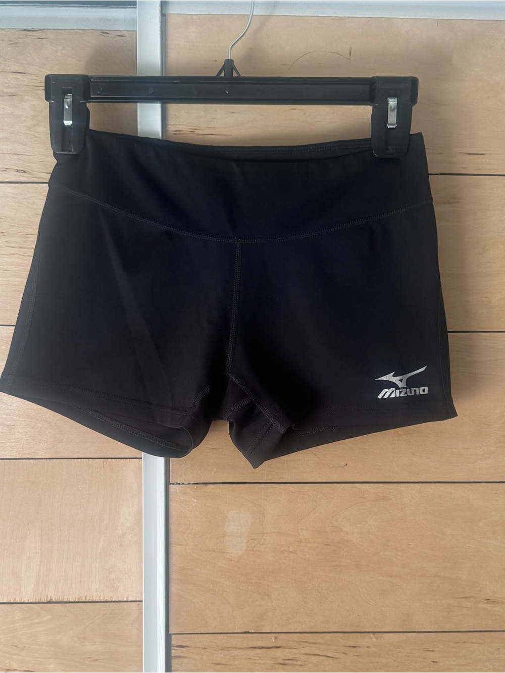 Mizuno Women's Black Athletic Bike Shorts with Logo